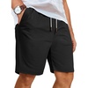 image:imageCOOFANDY Mens Casual Shorts Cotton Elastic Waist Shorts Drawstring Summer Beach ShortsBlack