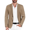 image:imageCOOFANDY Mens Casual Sport Coat Blazer Two Buttons Knit Lightweight Suit JacketsKhaki