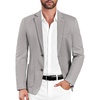 image:imageCOOFANDY Mens Casual Sport Coat Blazer Two Buttons Knit Lightweight Suit JacketsLight Grey