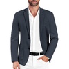 image:imageCOOFANDY Mens Casual Sport Coat Blazer Two Buttons Knit Lightweight Suit JacketsNavy