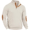 image:imageCOOFANDY Mens Corduroy Sweatshirt Long Sleeve Pullover Quarter Button Fall Sweat ShirtsMoon Grey