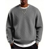 image:imageCOOFANDY Mens Crewneck Sweatshirt Geometric Texture Casual Long Sleeve Sweatshirts Fashion Pullover ShirtsLight Grey