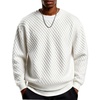 image:imageCOOFANDY Mens Crewneck Sweatshirt Geometric Texture Casual Long Sleeve Sweatshirts Fashion Pullover ShirtsWhite
