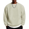 image:imageCOOFANDY Mens Crewneck Sweatshirts Geometric Texture Casual Long Sleeve Pullovers Solid Color Lightweight Pullover TopsBeige