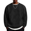 image:imageCOOFANDY Mens Crewneck Sweatshirts Geometric Texture Casual Long Sleeve Pullovers Solid Color Lightweight Pullover TopsBlack