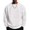 image:imageCOOFANDY Mens Crewneck Sweatshirts Geometric Texture Casual Long Sleeve Pullovers Solid Color Lightweight Pullover TopsWhite