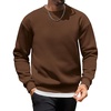 image:imageCOOFANDY Mens Crewneck Sweatshirts Long Sleeves Fleece Sweatshirts Thermal Casual Pullover ShirtBrown