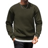 image:imageCOOFANDY Mens Crewneck Sweatshirts Long Sleeves Fleece Sweatshirts Thermal Casual Pullover ShirtDark Army Green