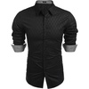 image:imageCOOFANDY Mens Dress Shirt Long Sleeve Casual Button Down Shirt Wrinkle Free Formal Business ShirtsBlack