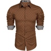 image:imageCOOFANDY Mens Dress Shirt Long Sleeve Casual Button Down Shirt Wrinkle Free Formal Business ShirtsBrown