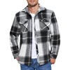 image:imageCOOFANDY Mens Flannel Shirt Jacket Casual Button Down Plaid Shirt Jackets Warm Lined Sherpa Shacket with PocketsBlack