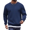 image:imageCOOFANDY Mens Fleece Crewneck Sweatshirt Cotton Long Sleeve Pullover Casual Thermal ShirtsBlue Purple
