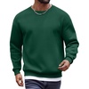 image:imageCOOFANDY Mens Fleece Crewneck Sweatshirt Cotton Long Sleeve Pullover Casual Thermal ShirtsLake Green