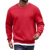 image:imageCOOFANDY Mens Fleece Crewneck Sweatshirt Cotton Long Sleeve Pullover Casual Thermal ShirtsRed
