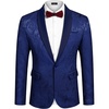 image:imageCOOFANDY Mens Floral Tuxedo Jacket Paisley Shawl Lapel Stylish Suit Blazer Jacket for Wedding Dinner Party PromNave Blue