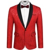 image:imageCOOFANDY Mens Floral Tuxedo Jacket Paisley Shawl Lapel Stylish Suit Blazer Jacket for Wedding Dinner Party PromRed
