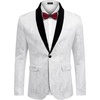 image:imageCOOFANDY Mens Floral Tuxedo Jacket Paisley Shawl Lapel Suit Blazer Jacket for DinnerPromWeddingWhite