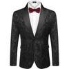 image:imageCOOFANDY Mens Floral Tuxedo One Button Luxury Shiny Blazer Dinner Party Prom Wedding Suit JacketBlack Paisley