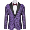 image:imageCOOFANDY Mens Floral Tuxedo One Button Luxury Shiny Blazer Dinner Party Prom Wedding Suit JacketPurple Paisley