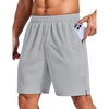 image:imageCOOFANDY Mens Gym Athletic Shorts with Zipper Pockets Quick Dry 7 Workout Running Training ShortsLight Gray