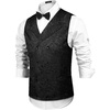 image:imageCOOFANDY Mens Halloween Victorian Vest Steampunk Double Breasted Suit Vest Slim Fit Brocade Paisley Floral WaistcoatBlack