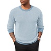 image:imageCOOFANDY Mens Knitted Dress Sweaters Casual Pullover Sweater Soft Long Sleeve Slim Fit Crewneck SweaterLight Blue