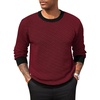 image:imageCOOFANDY Mens Knitted Dress Sweaters Casual Pullover Sweater Soft Long Sleeve Slim Fit Crewneck SweaterWine Red