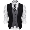 image:imageCOOFANDY Mens Layered Suit Vest Business Dress Vests Formal Wedding Waistcoat Slim FitBlack