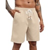 image:imageCOOFANDY Mens Linen Shorts Casual Drawstring Elastic Waist Lightweight Summer Vacation Beach ShortsBeige