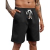 image:imageCOOFANDY Mens Linen Shorts Casual Drawstring Elastic Waist Lightweight Summer Vacation Beach ShortsBlack