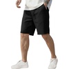 image:imageCOOFANDY Mens Linen Shorts Casual Elastic Waist Drawstring Short Summer Beach Vacation ShortsBlack