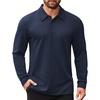 image:imageCOOFANDY Mens Long Sleeve Polo Shirts Business Casual Collared Shirts Work Office Top Lightweight Button Golf ShirtBluish Purple