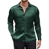 image:imageCOOFANDY Mens Luxury Satin Dress Shirt Shiny Silk Long Sleeve Button Up Shirts Wedding Shirt Party Prom