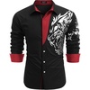 image:imageCOOFANDY Mens Print Button Down Dress Shirt Fashion Long Sleeve Casual Shirts01black Tiger