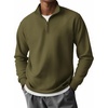 image:imageCOOFANDY Mens Quarter Zip Mock Neck Pullover SweaterArmy Green