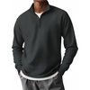 image:imageCOOFANDY Mens Quarter Zip Mock Neck Pullover SweaterDrak Grey