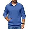 image:imageCOOFANDY Mens Quarter Zip Pullover Fleece Lined Sweatshirts Long Sleeve Mock Neck Sweater with PocketRoyal Blue