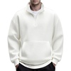 image:imageCOOFANDY Mens Quarter Zip Pullover Long Sleeve Waffle Quilted Sweatshirt Casual Polo Sweaters with PocketWhite