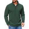 image:imageCOOFANDY Mens Quarter Zip Pullover Sweatshirts Lightweight Long Sleeve Mock Neck Sweater PoloArmy Green
