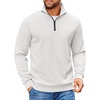 image:imageCOOFANDY Mens Quarter Zip Pullover Sweatshirts Lightweight Long Sleeve Mock Neck Sweater PoloWhite