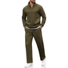 image:imageCOOFANDY Mens Sweatsuits 2 Piece Set Quarter Zip Pullover with Wide Leg Sweatpants Matching TracksuitOlive Green