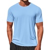 image:imageCOOFANDY Mens Swim Shirt Short Sleeve UPF 50 Sun Shirt Rash Guard TShirts Quick Dry Beach Shirts BreathableLight Blue