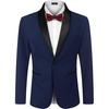 image:imageCOOFANDY Mens Tuxedo Jacket One Button Dress Suit Blazer Jacket for Wedding Dinner Prom PartyDark Blue