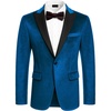 image:imageCOOFANDY Mens Tuxedo Jacket Slim Fit Velvet Blazer One Button Suit Jacket for Wedding Prom PartyNavy Blue