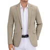 image:imageCOOFANDY Mens Tweed Herringbone Blazer One Button Casual Sports Coats Slim Fit Suit Jackets Formal Dress BlazersKhaki