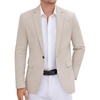 image:imageCOOFANDY Mens Tweed Herringbone Blazer One Button Casual Sports Coats Slim Fit Suit Jackets Formal Dress BlazersLight Khaki