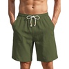 image:imageCOOFANDY Mens UltraLight Summer Shorts Casual Drawstring 9 Linen Shorts with PocketsOlive Green