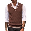 image:imageCOOFANDY Sweater Vest for Men Regular Fit V Neck Sleeveless Knitted Pullovers SweaterBrown