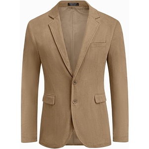 image:imageCOOFADNY Mens Casual Corduroy Blazer Classic Fit Two Button Sport Coat Fashion Notch Lapel Blazer JacketCoffee