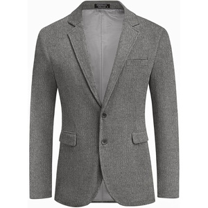 image:imageCOOFADNY Mens Casual Corduroy Blazer Classic Fit Two Button Sport Coat Fashion Notch Lapel Blazer JacketDark Gray